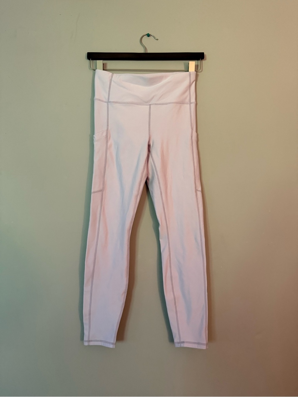 Fabletics Light Pink High-Rise Leggings with Side Pockets